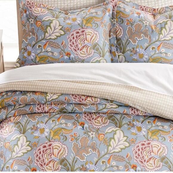 81A7Kbah1-L._AC_UF894,  🆕 PB Style Floral Queen Duvet Cover 3 piece Set Cotton Bedding Soft Luxury NEW